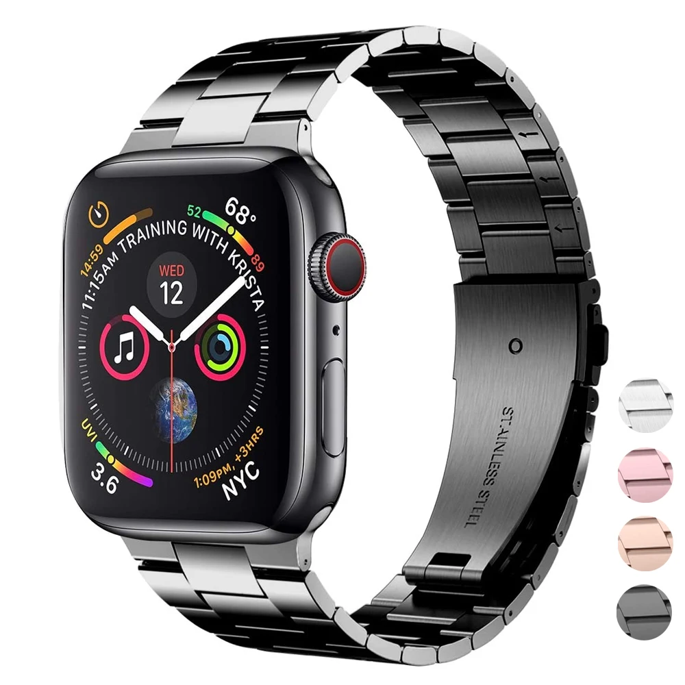 strap for Apple Watch band 44mm 45mm 40mm 42mm 41mm 38mm Women Men Stainless Steel strap iwatch band Series 6 5 3 7 8 ultra 49mm