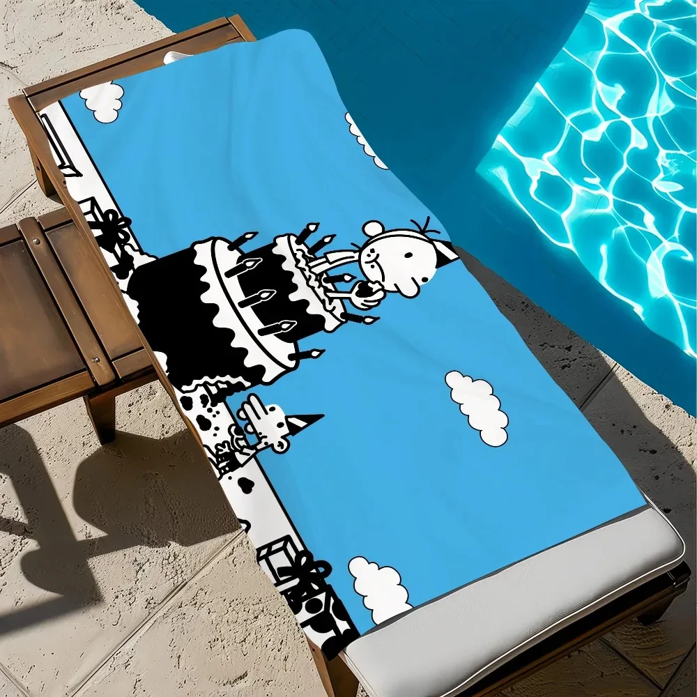 Schnell trocknendes D-Diary Cartoon W-Wimpy Kid Schwimmhandtuch, Badezimmer-Badetuch, weiches Strandtuch aus Mikrofaser, Sommergeschenk