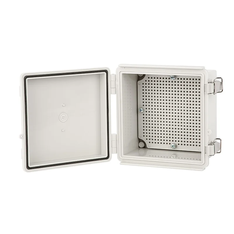 Gesp Junction Box IP67 Waterdichte Elektrische Scharnierende Clear Cover Rvs Klink Plastic Project Behuizing Montageplaat