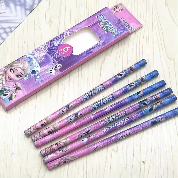 Disney Frozen cartoon HB pencil Childrens writing pencil Princess Elsa pencil student kindergarten prize birthday Christmas gift