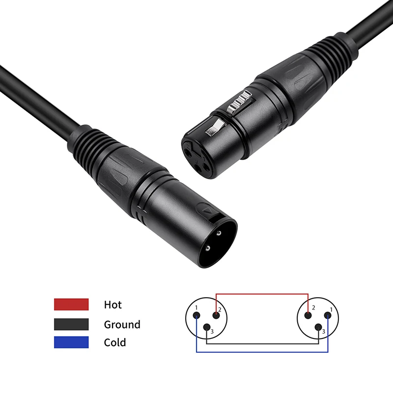 XLR Cable Male To Female XLR Microphone Cable Cannon Extension Cable For Audio Mixer Amplifiers Concerts Churches Station Cord