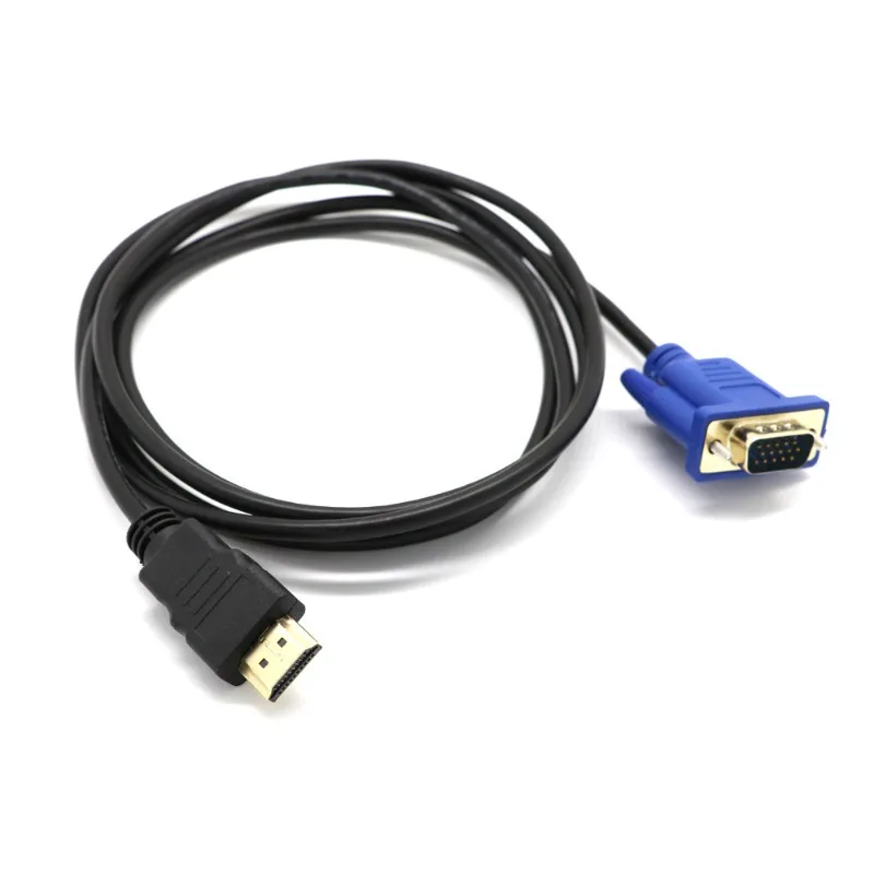 2pcs Top Quality HDMI-compatible To VGA Cable Male to Male 1.5/1.8M Video Adapter Only For HD player to HDTV