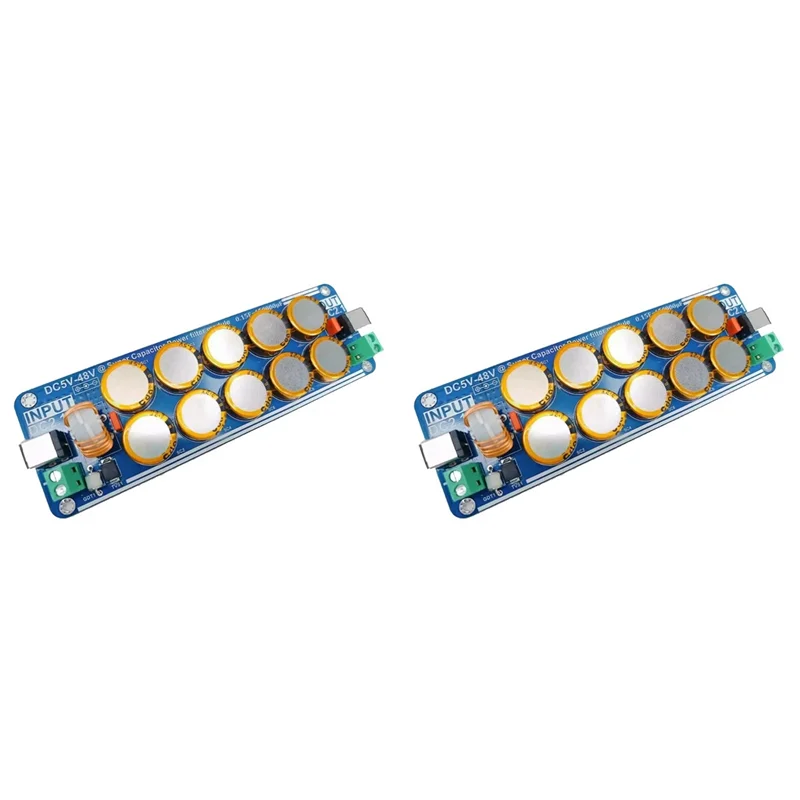2X 5V-48V 10A Supercapacitor Filter Board Linear Switching Power Supply For Raspberry Pi Headphone Amplifier