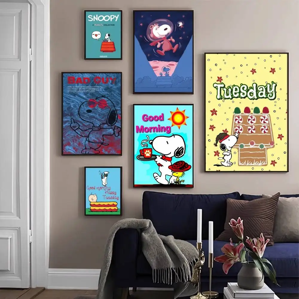 

Cartoon S-Snoopy Classic Anime Poster Waterproof Paper Sticker Coffee House Bar Room Wall Decor