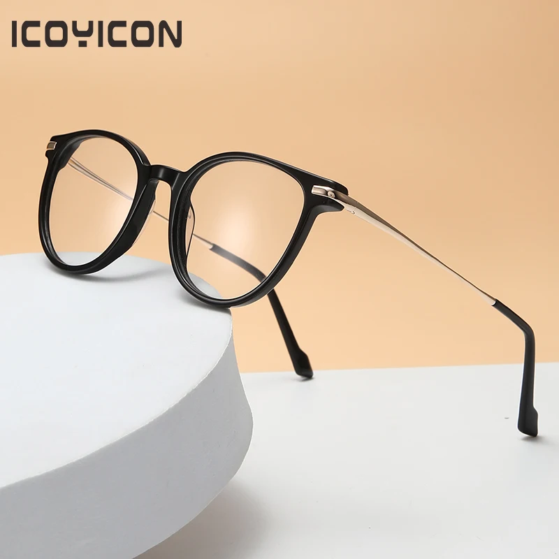 

Oval Fashion Acetate Glasses Frame Cat Eye Style Men Women Metal Temples Optical Eyewear Myopia Prescription Eyeglasses BOA1244