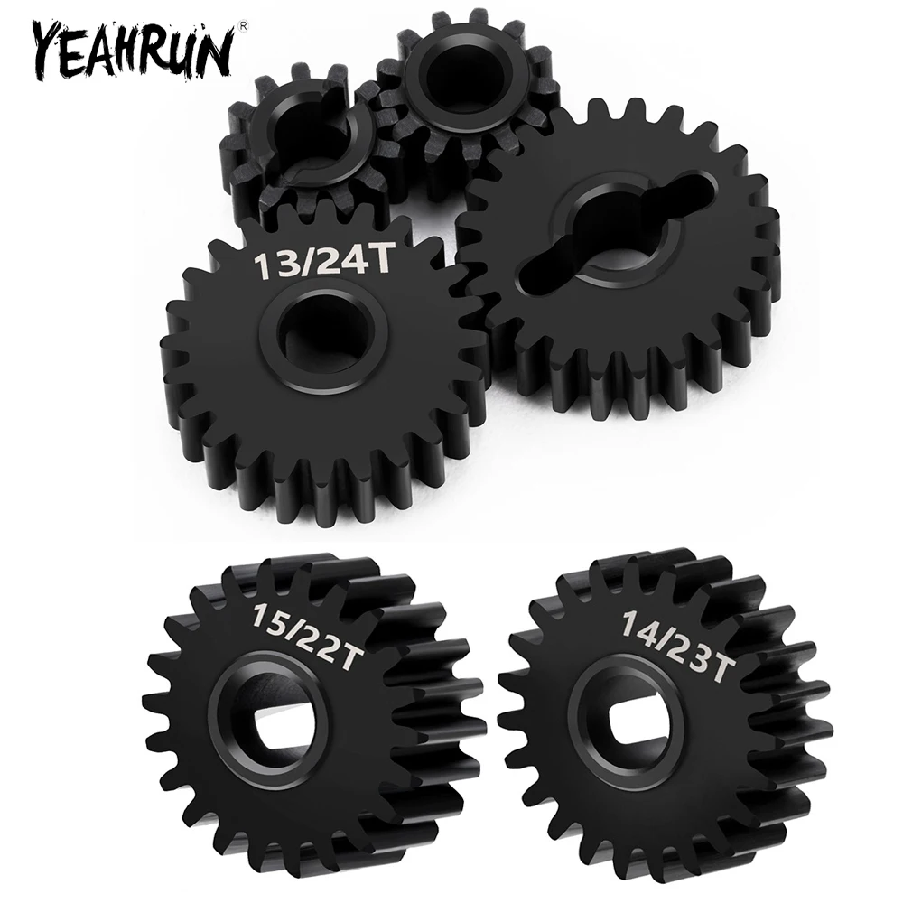 YEAHRUN 1 Set Steel Portal Gear Set 14/23T 13/24T 15/22T for 1/18 Ascent Rock RC Crawler Car Upgrade Parts