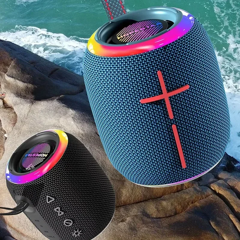 MINI Portable Waterproof Bluetooth Speaker TWS1+1 Series RBG Diaphragm Light Small Steel Gun 10W