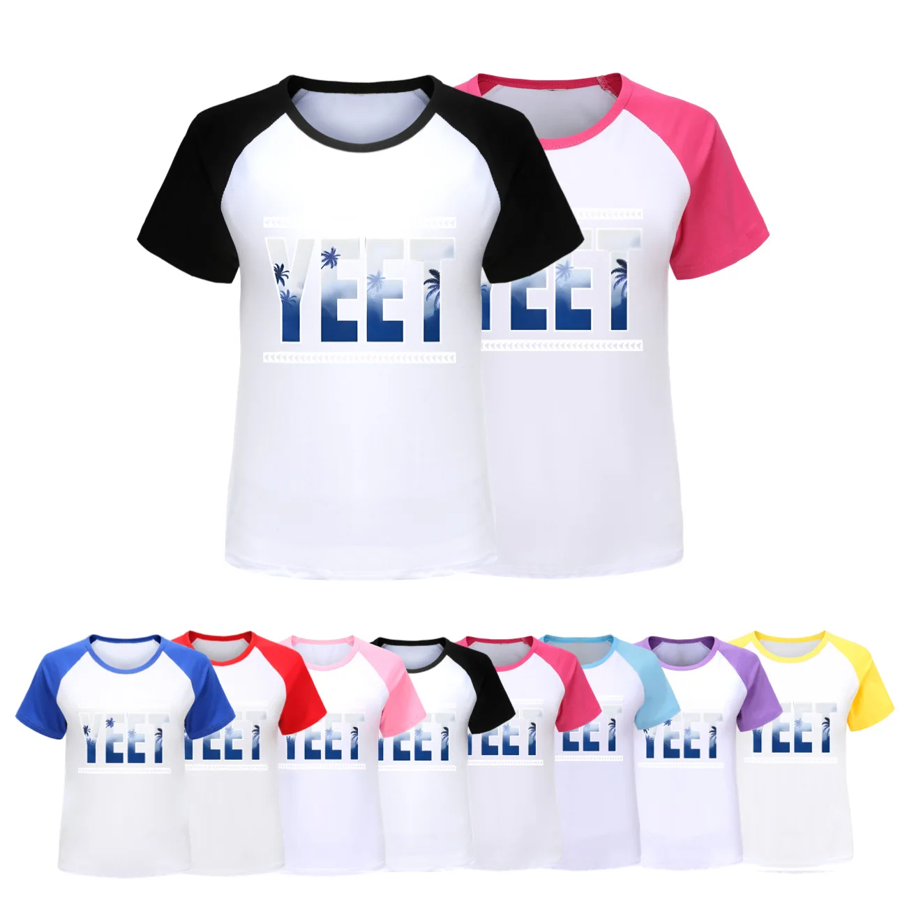 Cartoon T Shirt Kids yeet T-shirt Toddler Girls Short Sleeve Tops Boys Clothes Children Causal Tees4419