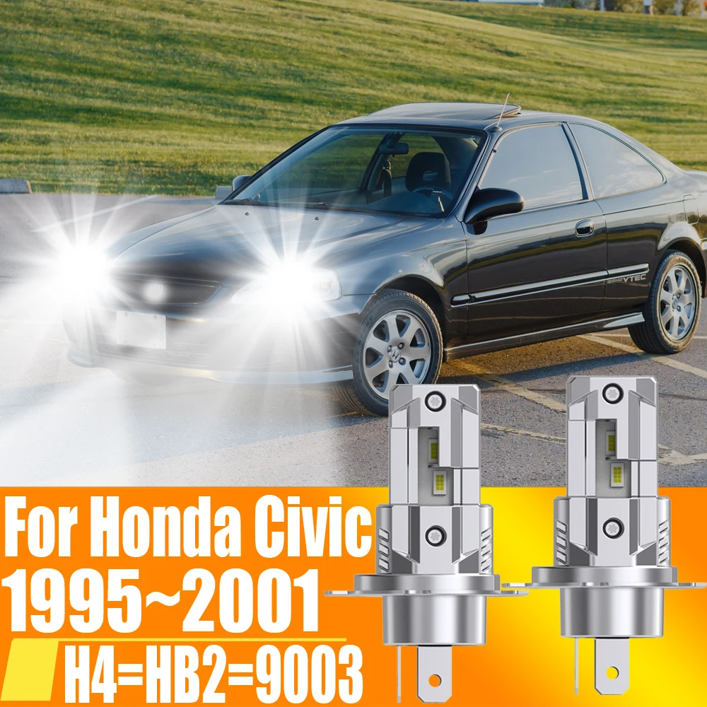 

2 шт. H4 HB2 9003 светодиодная фара Canbus без ошибок автомобильная лампа высокой мощности белая противотуманная фара диодная лампа 12 В 55 Вт для Honda Civic 1995 ~ 2001