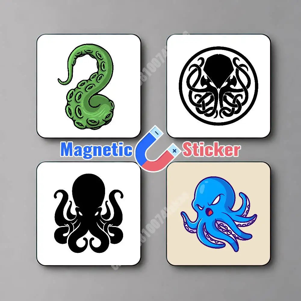 Cthulhu Octopus Mystery Fantasy Magnetic Sticker Removable Fridge Decal for Metal Surfaces Magnet Label