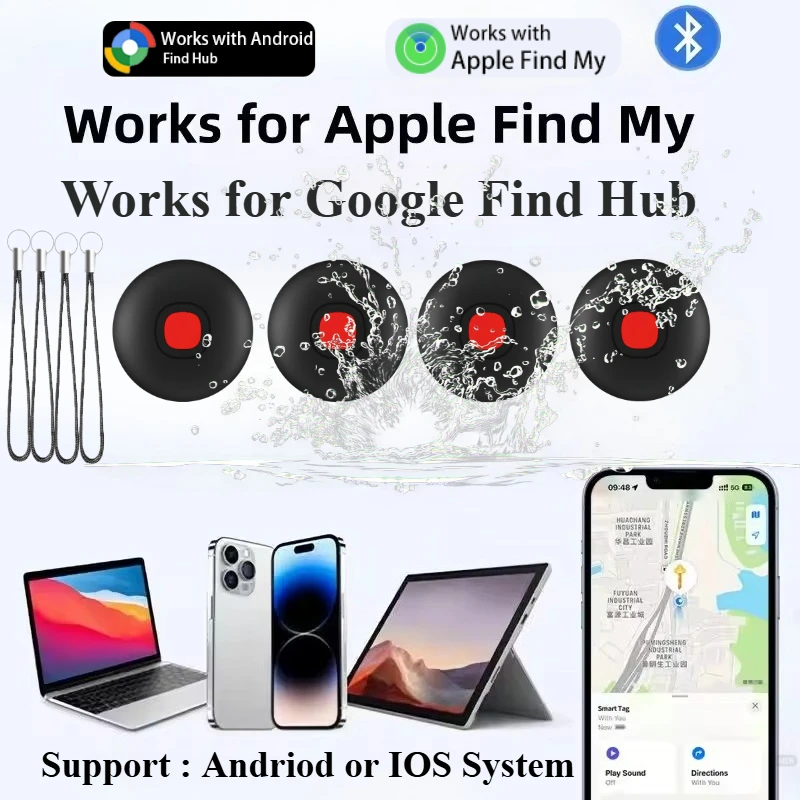 

Smart Waterproof Airtag Mini Tracker Work with Android iOS System Tracker Locator Umbrella Bag Key Wallet Finder
