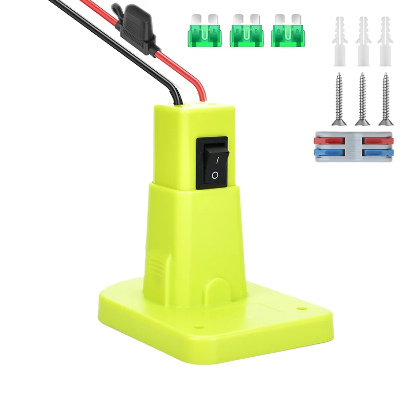 Compatible with Ryobi 18V Battery Upgraded Battery Converter Kit with Switch, Fuse Wire Terminals, 14 AWG Wire, Power Connector