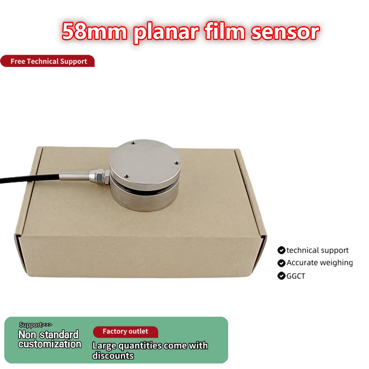 58mm Force Load Cell with Digital Display, 10t Alloy Steel Sensor for Industrial Weighing and Force Measurement Alloy Steel &