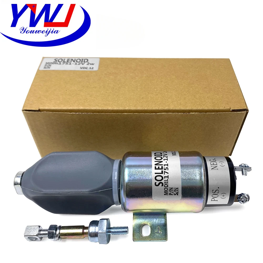 1751 Stop Solenoid Valve Electronic Flameout Fuel Cut Off Shutdown Switch Generator Accessories Parts DC12V 24V
