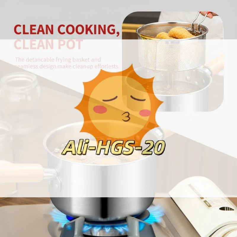 

3L Stainless Steel Deep Fryer Pot with Handle Basket Lid for Crispy Chicken Home Cooking