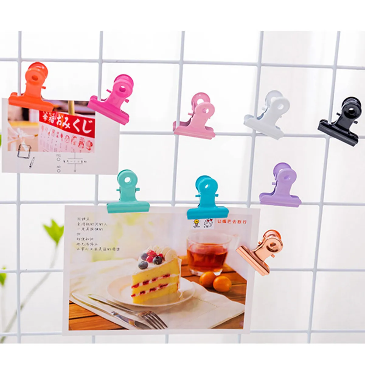 10Pcs Premium Metal Round Clips Candy Color Strong Grip Paper File Photo Ticket Organizer Home Office Kitchen Sealing Clip Set
