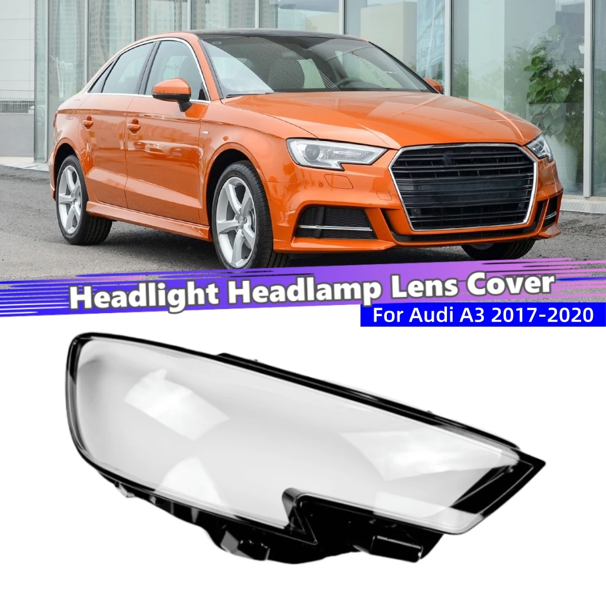 

For Audi A3 S3 2017 2018 2019 2020 Car Products Lampshades Lamp Headlamp Lamp Cover Car Front Headlight Lens Cover Lights Shell