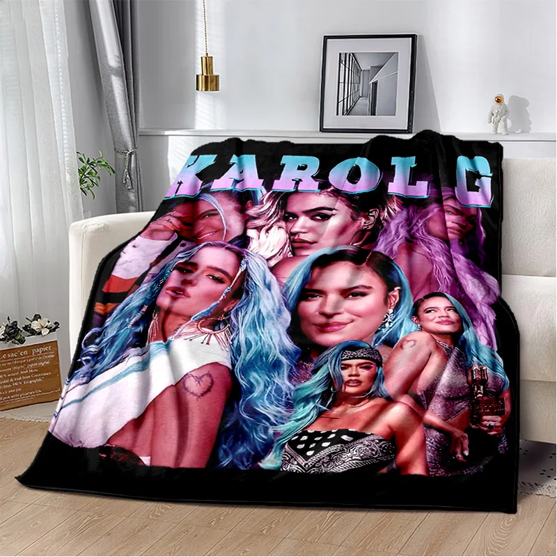 3D Printing Karol G Singer HD Blanket,Soft Throw Blanket for Home Bedroom Bed Sofa Picnic Travel Office Rest Cover Blanket Kids