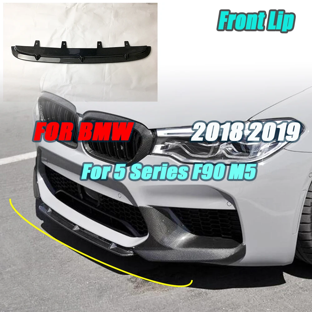

JCYECF Carbon Fiber Front Bumper Lip Splitter Flaps For BMW 5 Series F90 M5 2018 2019 Front Bumper Lip Splitter Spoiler