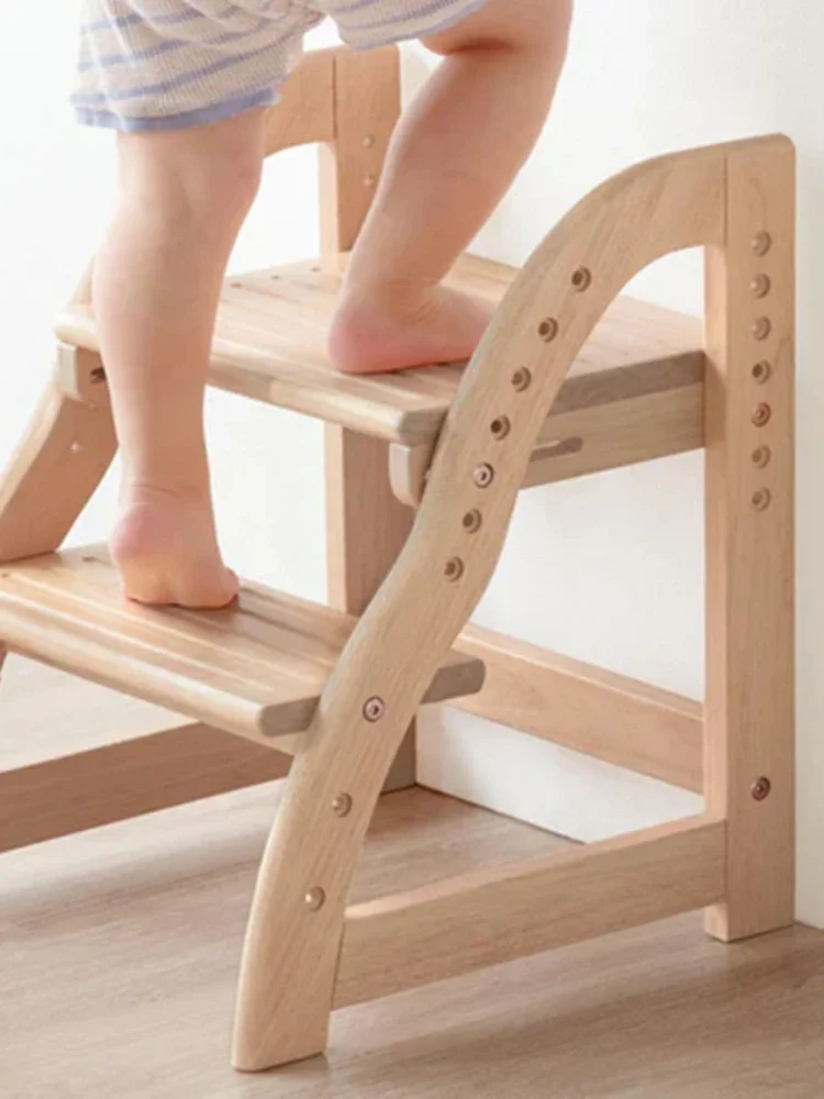 Children's Foot-stepping Solid Wood Stool, Hand-washing Step Pad Non-slip, Baby Washing Step ‌Chair‌, Step Stool Foot ‌Seat