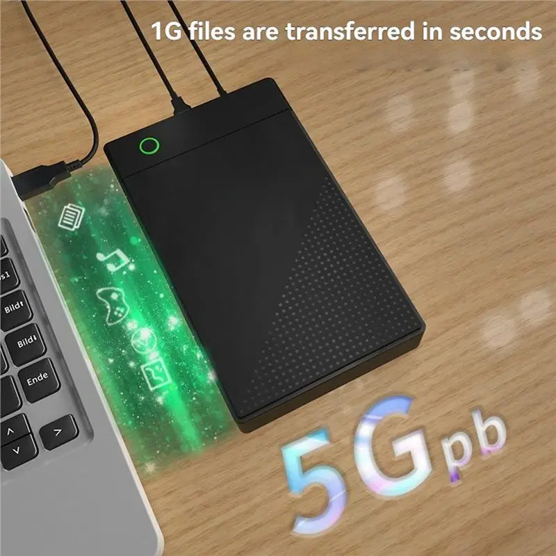 【HASD】حافظة محرك الأقراص الصلبة مقاس 3.5 بوصة، حافظة USB 3.0 SATA HDD حتى 20 تيرابايت مع محول طاقة UASP 12V 2A بقابس أمريكي