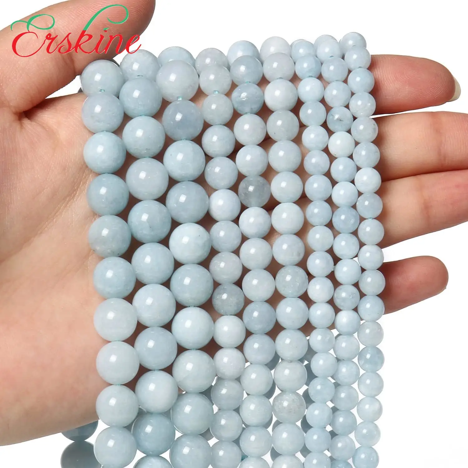 Wholesale Natural Stone Beads Blue Amazonite Round Loose Spacer agates Beads 4MM 6MM 8MM 10MM 12MM For Bracelet Necklace Making