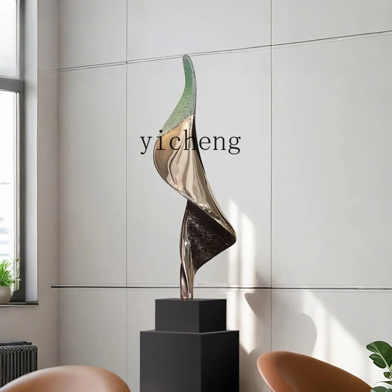 hotel lobby high-end sculpture living room entrance partition decoration vertical height floor ornament