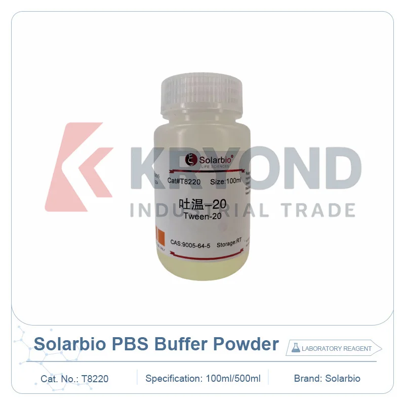 Solarbio Tween 20 T8220 Nonionic Surfactant Lab Reagent for Biochemical Research Sample Prep Cell Culture Studies 100ml 500ml