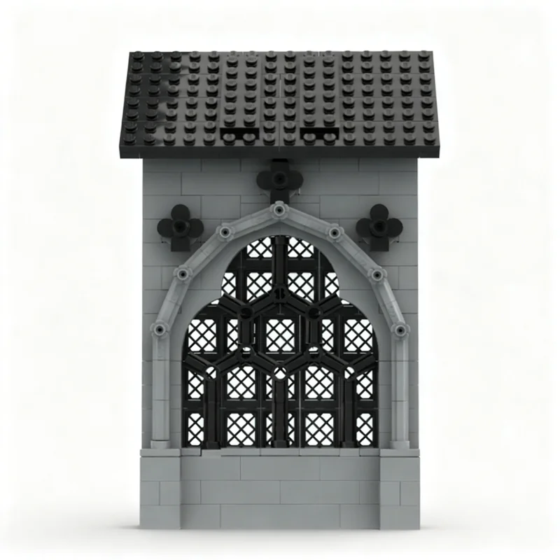 335pcs MOC Trefoil Gothic Window Architecture Model Building Blocks Construction Toy Christmas Gift Collection Brick Assemble