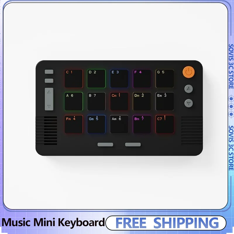 

Волшебная музыкальная мини-клавиатура, портативное электронное пианино, игрушка, MIDI-клавиатура, кнопка отключения звука, многофункциональная игровая клавиатура с освещением