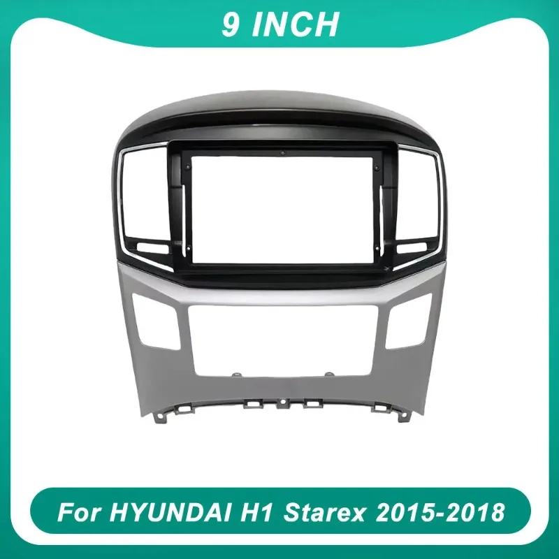 9 بوصة مشغل أسطوانات للسيارة الإطار الصوت داش مجموعات الكسوة فآسيا لوحة راديو لاعب شاشة 2 الدين لشركة هيونداي H1 Starex 2015-2018 عدة الإطار #2
