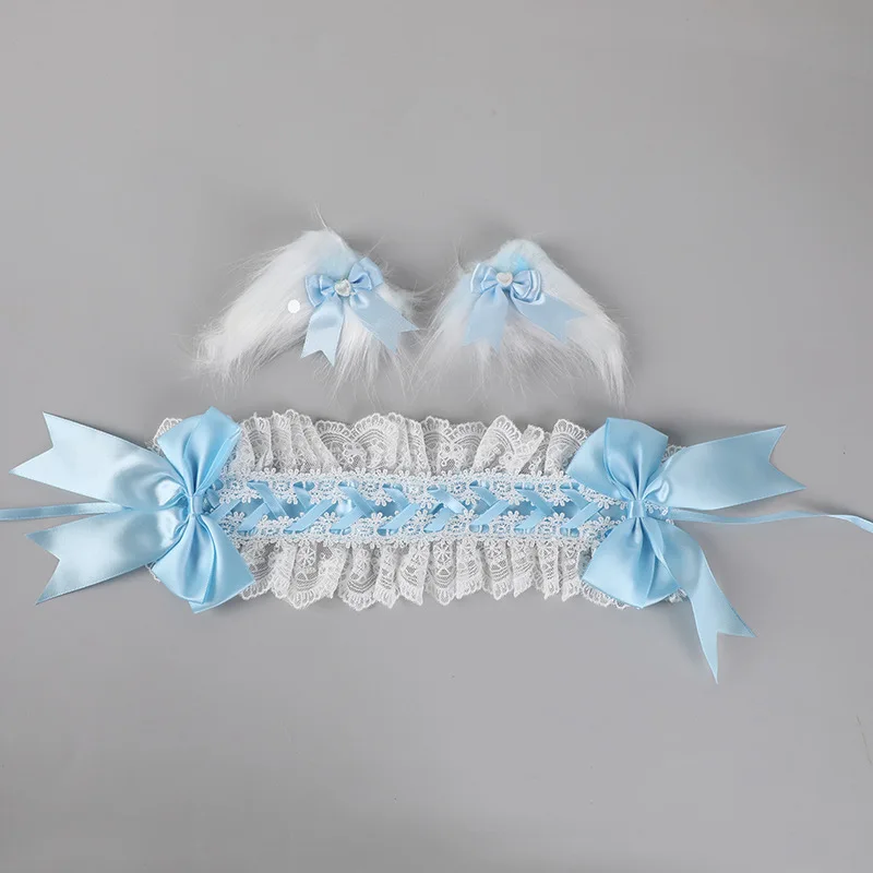 Korean women's cute hair accessories Lolita Manga exhibition often uses paired bow headpieces, cat ear hair accessories view 5