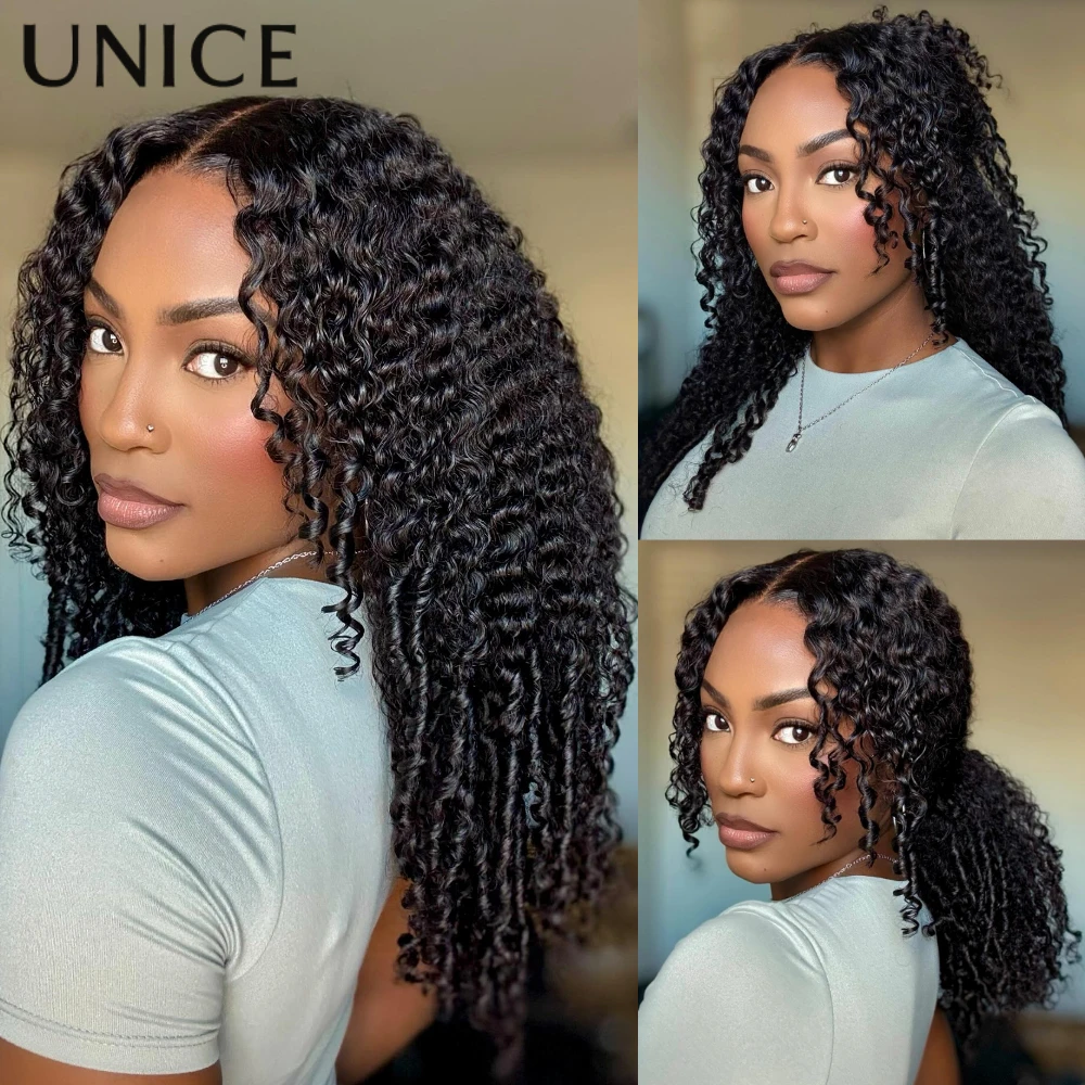 

UNice Bye-Bye Knots 7x5 Lace Curly Texture Premium Human Hair Wig With Finger Coil Ends