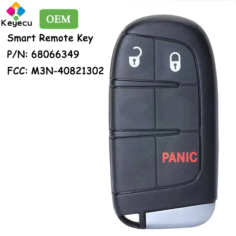 KEYECU OEM Smart Prox Remote Car Key With 3 Buttons for Dodge Journey Durango 2011 2012 2013 2014-2018 Fob M3N-40821302 68066349