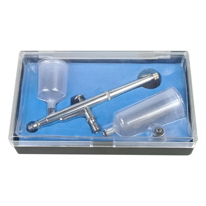 Kit de aerógrafo de doble acción de 0,3 mm con tres tazas diferentes (20CC,40CC) Juego de aerógrafo portátil para maquillaje, artes comerciales