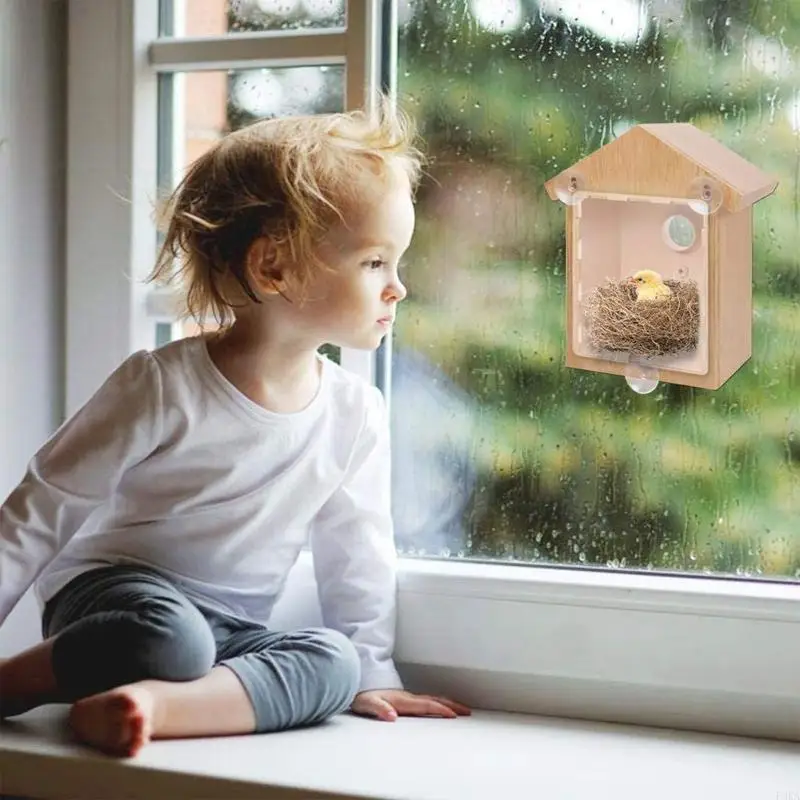 Window Birdhouse Hanging Bird Nest for Cardinals Finch Garden Decor