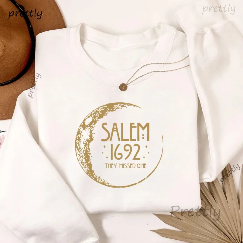 

Женская толстовка Salem 1692, повседневная осенняя толстовка на Хэллоуин, женская одежда с длинными рукавами и принтом Y2k, большие размеры