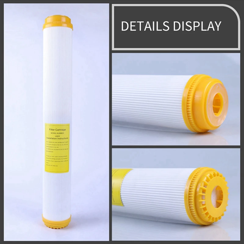 2PCS 20 Inch Resin Filter Cartridge Softened Pure Water Ion Exchange Removes Descaling/Alkaline Water Purifier System