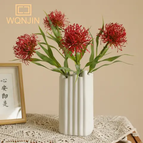 1PC, 새로운 시뮬레이션 바늘 쿠션 꽃, 시뮬레이션 녹색 식물 홈 인테리어, 인공 꽃, 웨딩 장식 꽃