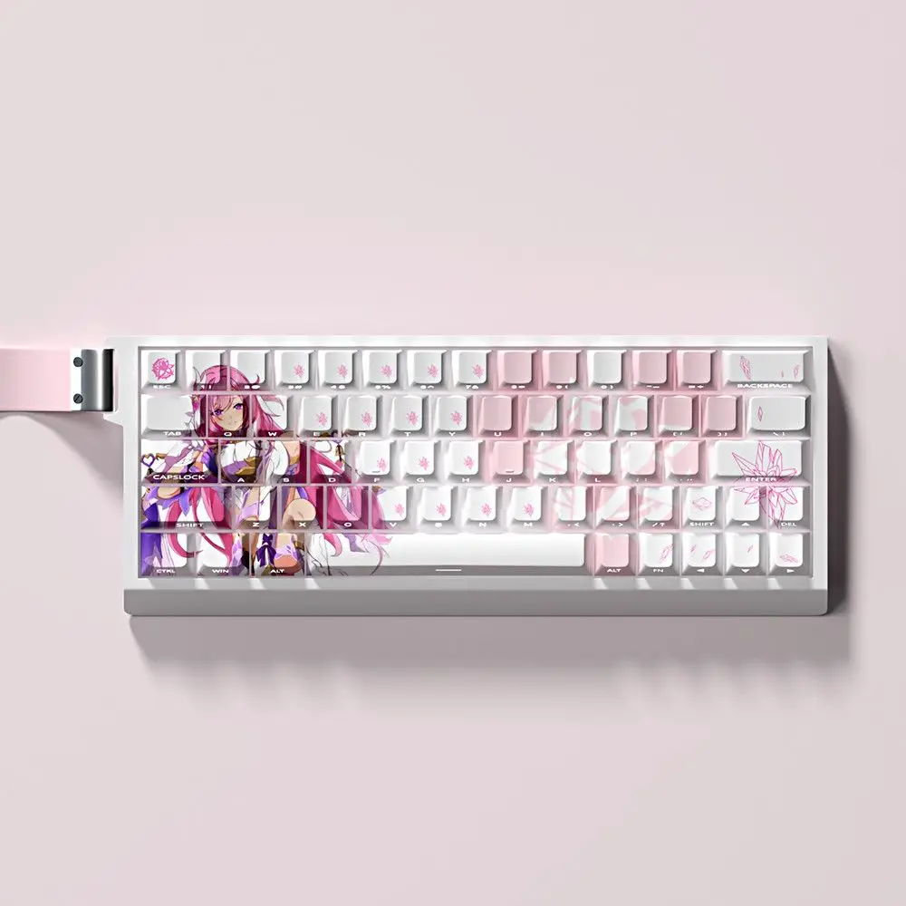 63 Kes Elysia 半透明キーキャップアニメゲームキャップサイドプリントキーキャップ PBT ダイサブチェリーメカニカルキーボード用 Wooting 60 65 68