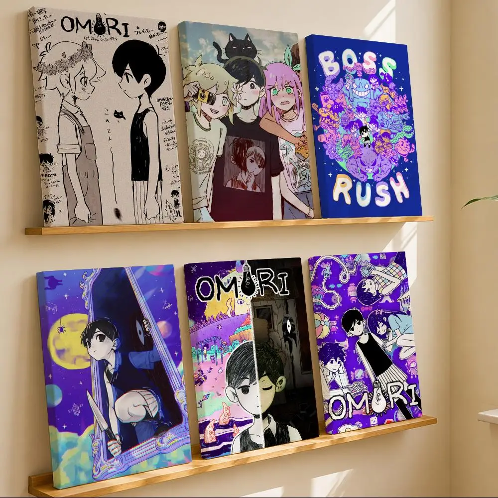 Game O-Omori Framed Wall Painting Wooden Framed Canvas Poster Wall Art HD Waterproof Print Home Decor