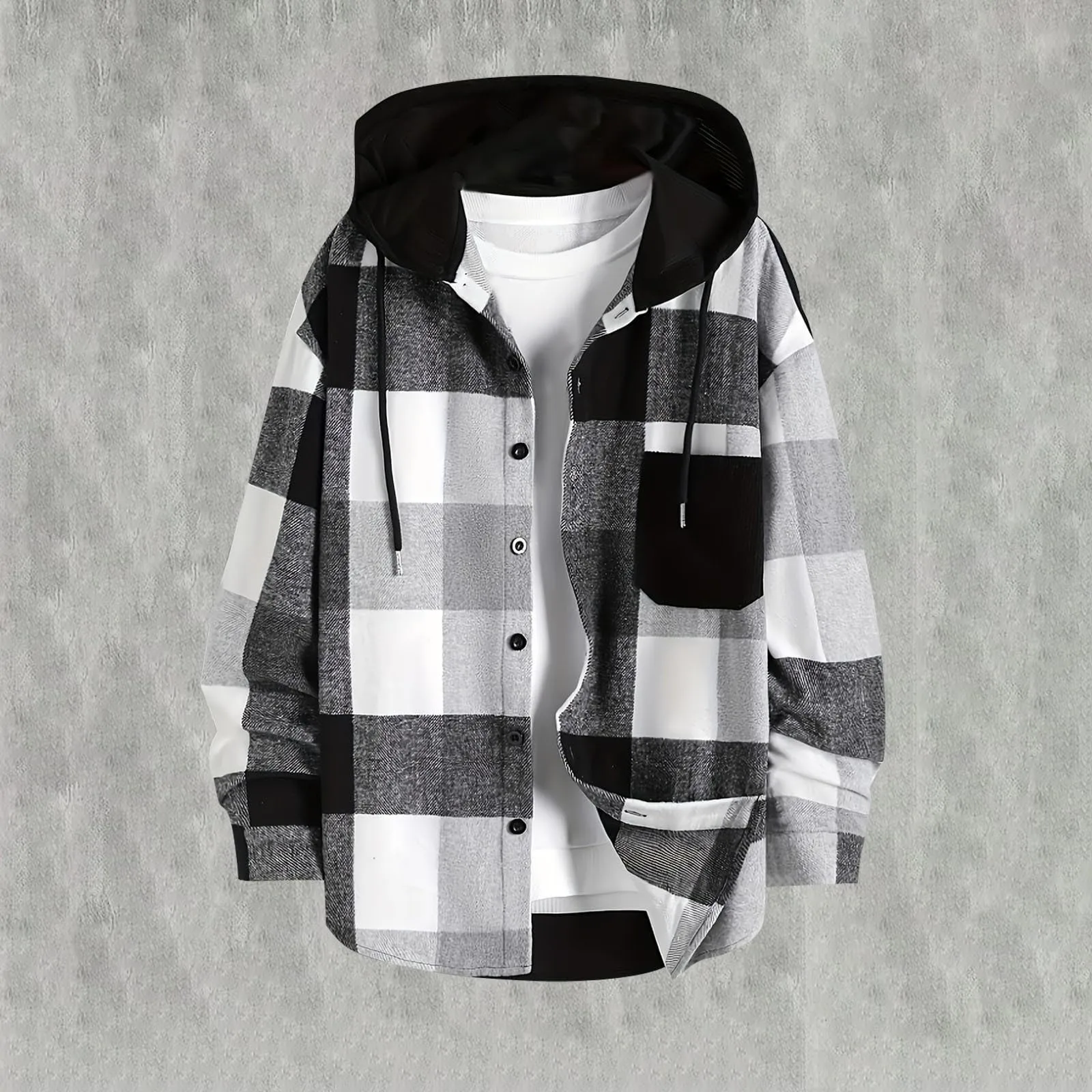 Men's Lightweight Hooded Jacket with Pockets