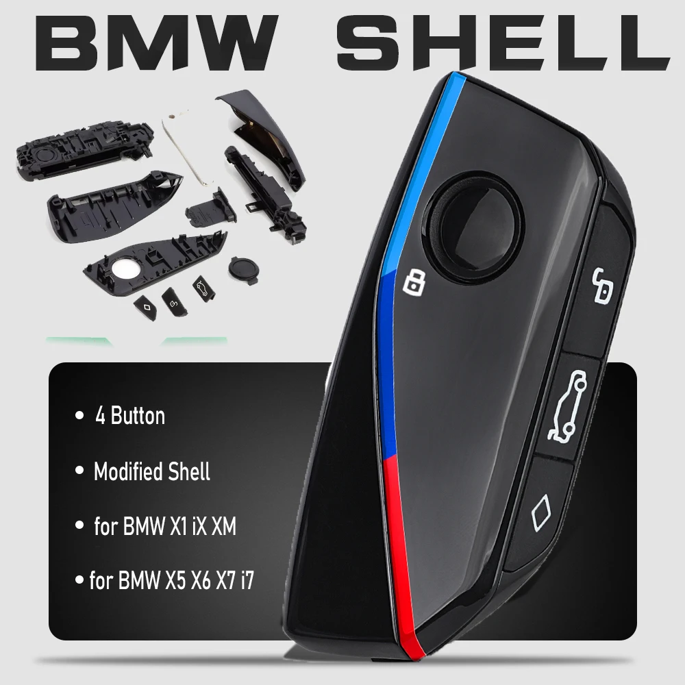 

KEYECU 4 Button Smart Proximity Remote Key Shell Case for 2023 2024 BMW X1 iX XM X5 X6 i7 X7