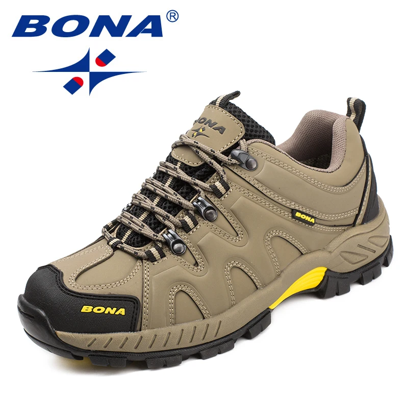 BONA sepatu Hiking pria gaya klasik, sepatu olahraga, sneaker Jogging, Trekking luar ruangan, sepatu Lace Up, gaya klasik