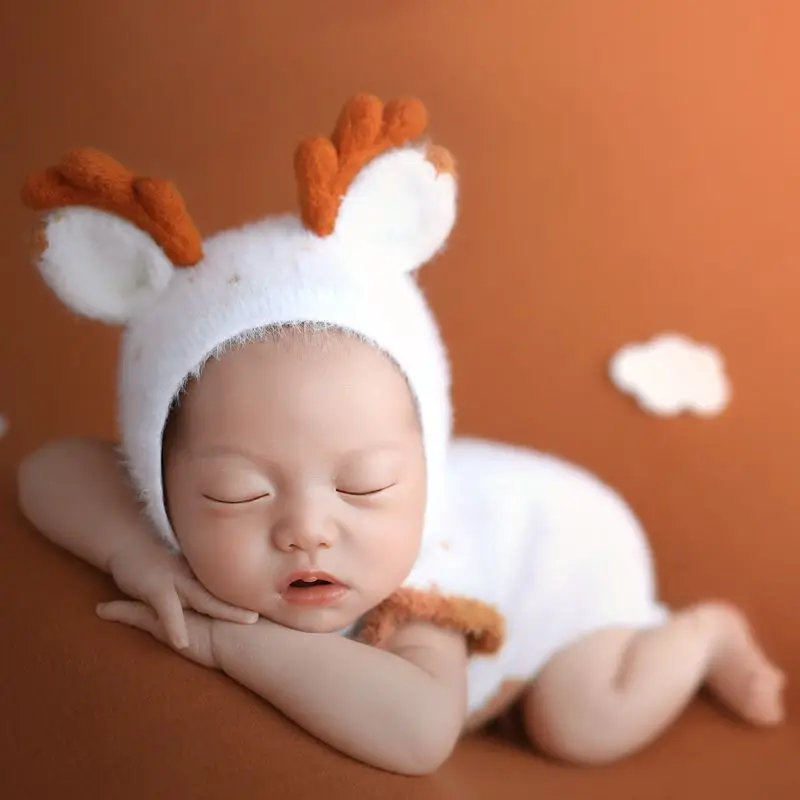 Newborn Photography Props Children's Photography Clothing Deer Horn Full Moon Baby Photography Theme Studio Set New