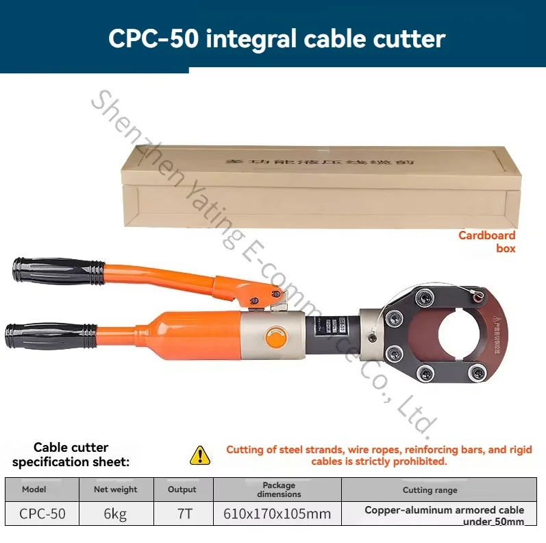 Electric Cable Cutting Machine 50H Hydraulic Pliers Hydraulic Cable Cutters Split