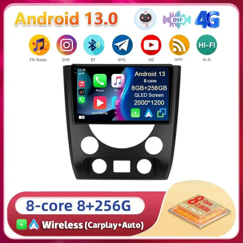 For SsangYong Rexton Y290 III 3 2012 - 2017 Android 13 Carplay WIFI+4G Car Radio Multimedia Player GPS Stereo 2din Head Unit DSP