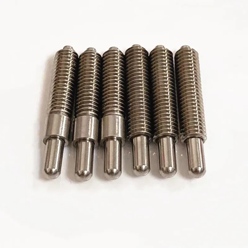 10Pc M6 External Thread Cylindrical End Positioning Screw Stainless Steel Retractable Locating Pin Industrial Hardware Accessory