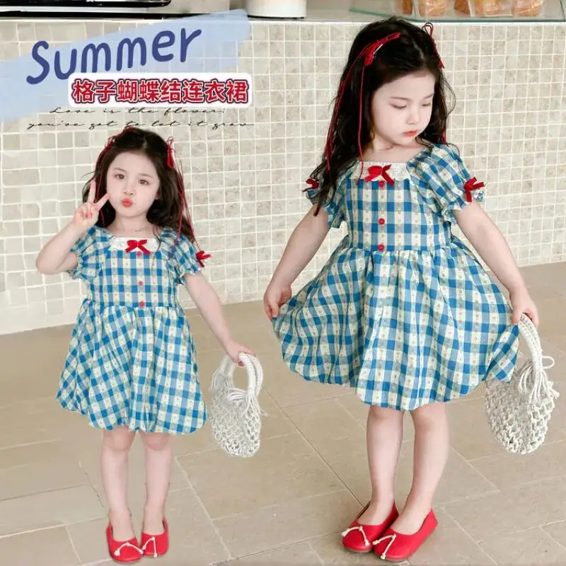 

Girls' Bubble Sleeve Dress New Style Super Beautiful Children's Summer Princess Dress