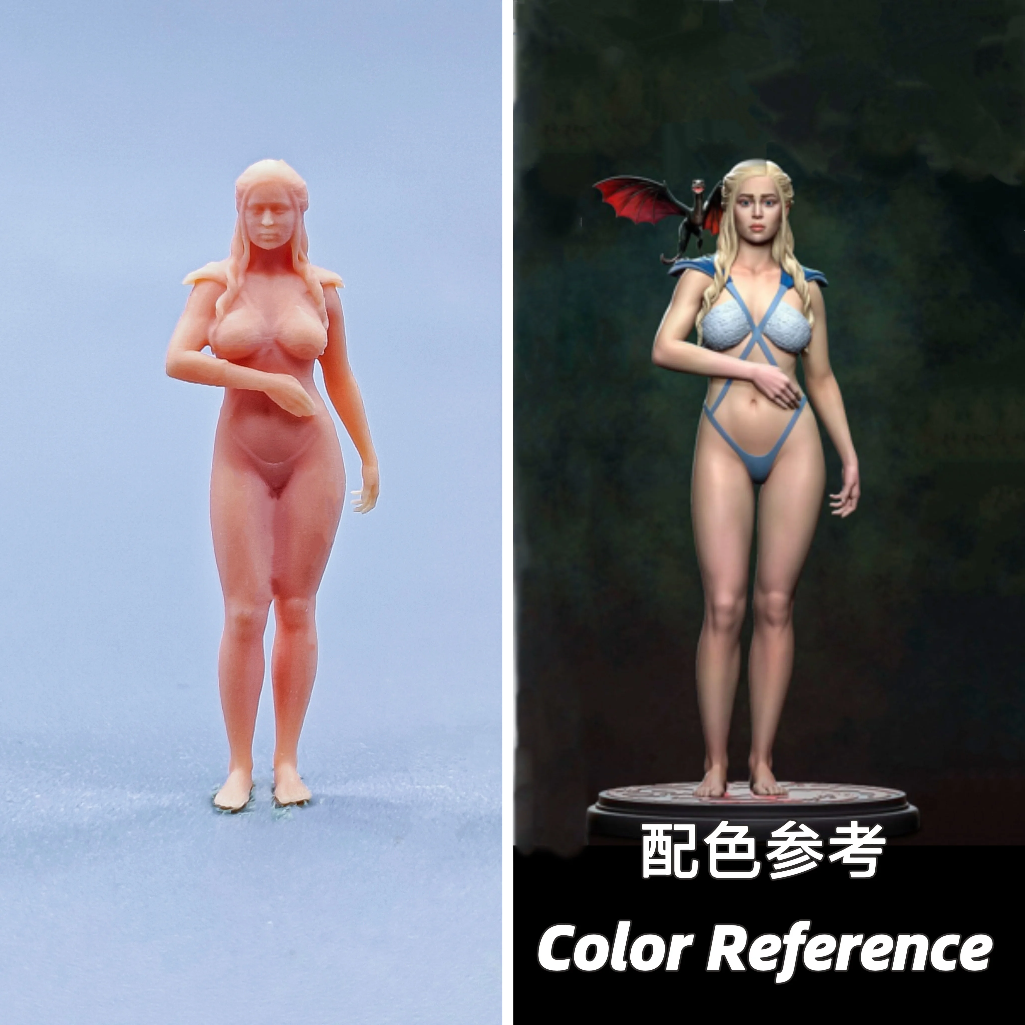 1/64 Figuren Maßstab Modell Harz Daenerys Targaryen Ungefärbte Miniaturen Diorama handbemalt C711